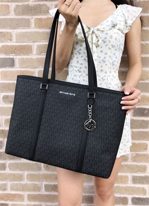 michael kors top zip bags|michael kors large travel tote.